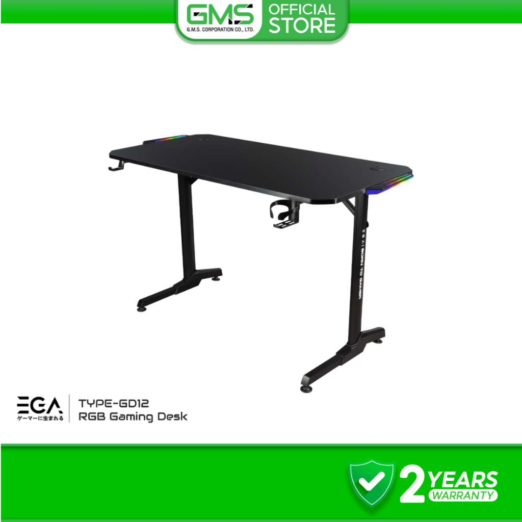 EGA โต๊ะเกมส์มิ่งดีไซน์เท่ มีระบบรับเสียงสามารถเล่นไฟได้ตามจังหวะเพลง ยาว 120 ซม. Type GD12 Gaming Desk