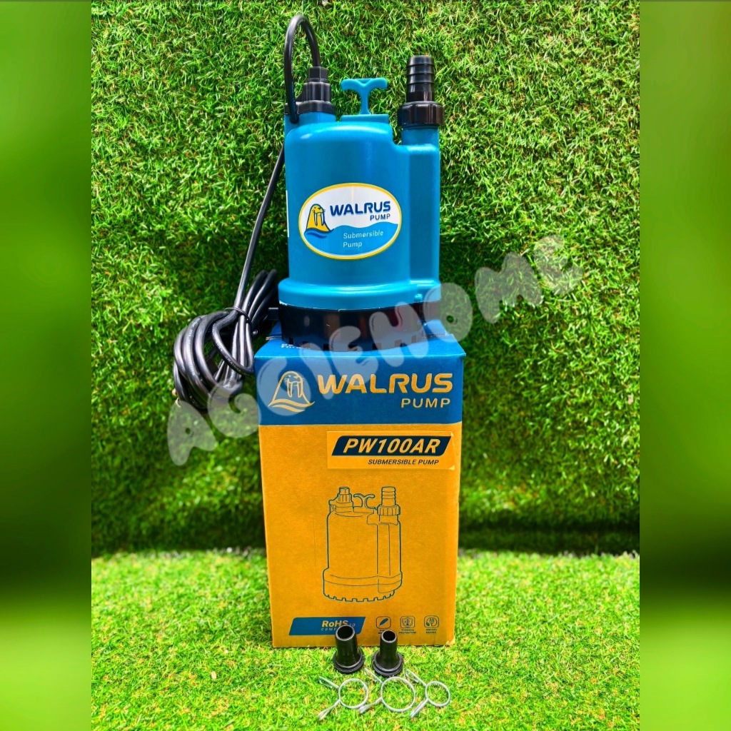 WALRUS ปั๊มจุ่ม ไดโว่ รุ่น PW100AR / 220V 100W ขนาดท่อ1นิ้ว H.MAX 6.5 M ปั๊มแช่ ไดโว่ ดูดน้ำ