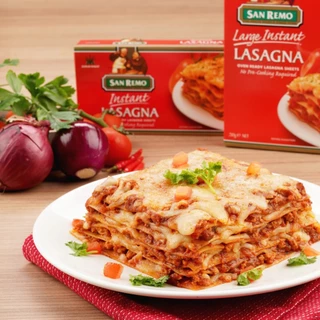 San Remo Instant Lasagna ซานรีโม อินสแตนท์ แผ่นแป้งลาซานญ่าสำเร็จรูป ขนาด 250 กรัม (g.) BBE: 02/2028