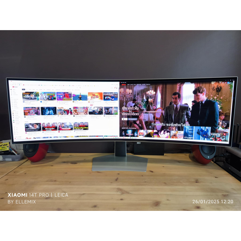 Monitor 49 SAMSUNG ODYSSEY LS49CG934SEXXT (OLED, HDMI, DP) CURVE 2K 240Hz มือสอง ไม่เดท ไม่ไบร์ท ไม่