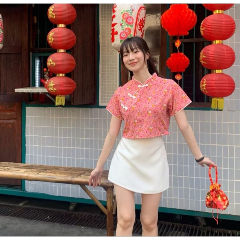 3pcs.basket เสื้อตรุษจีน คอจีน ไซส์ M