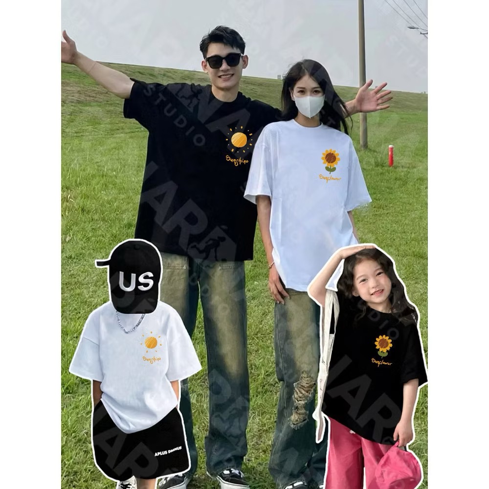เสื้อยืด เสื้อคู่รักชายหญิงเกาหลี oversize สกรีนลายน่ารัก สวมใส่สบาย