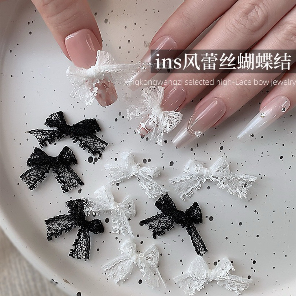 อะไหล่ติดเล็บ โบผ้าอลังการ 10ชิ้น/ห่อ สินค้าพร้อมส่งในไทย