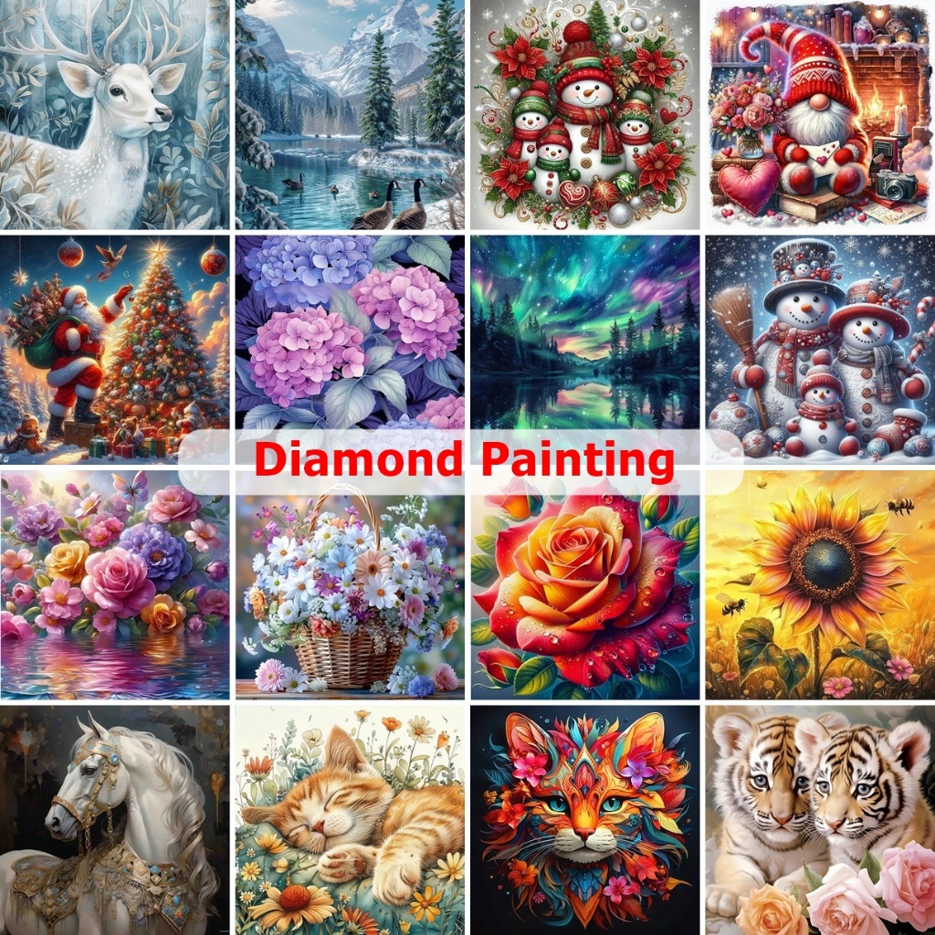 (พร้อมส่ง) ภาพติดเพชร diamond painting ภาพวิว ภาพวาดเพชร ศิลปะ DIY 5D ภาพตกแต่งบ้าน ขนาด30x40cm