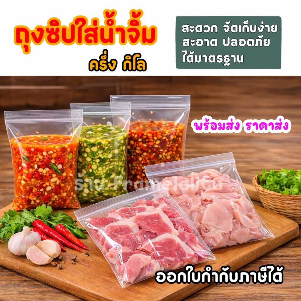 ถุงซิป ครึ่งกิโล หลายขนาด ถุงซิปใส่ยา ถุงซิปใส่อาหาร หนา Food Grade คุณภาพ ถุงซิปใส ราคาถูก ถุงซิป ถุงซิบ ถุง