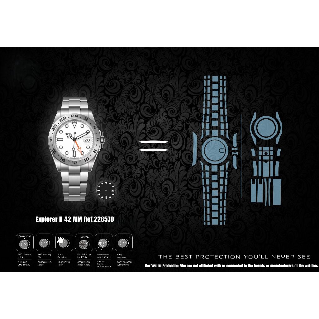 226570 ExplorerII 42mmฟิล์มป้องกันรอยนาฬิกา Watch Protection Film for สำหรับ Rolex Explorer II 42 MM