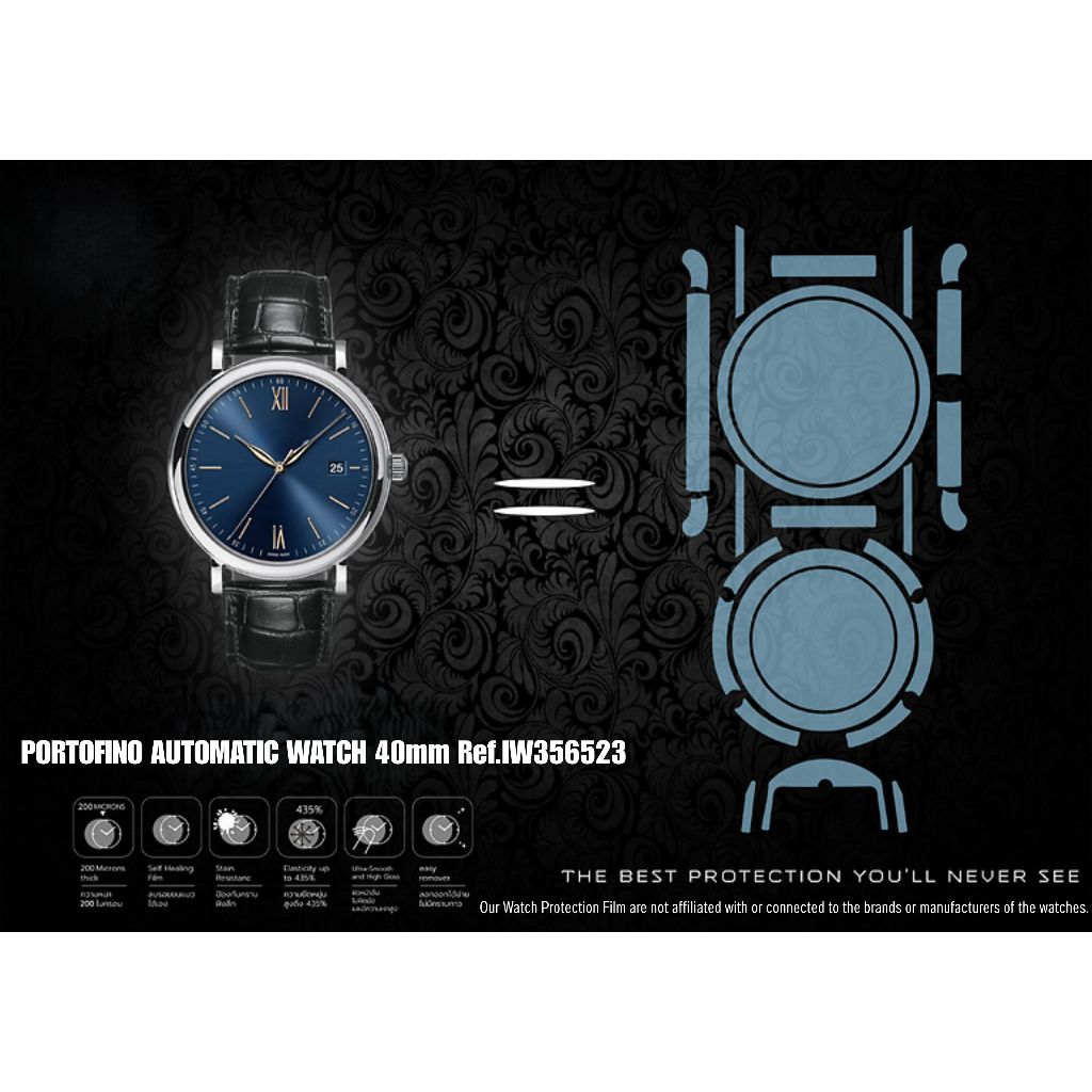 ฟิล์มป้องกันรอยนาฬิกา Watch Protection Film for IWC PORTOFINO AUTOMATIC WATCH 40mm Ref.IW356523