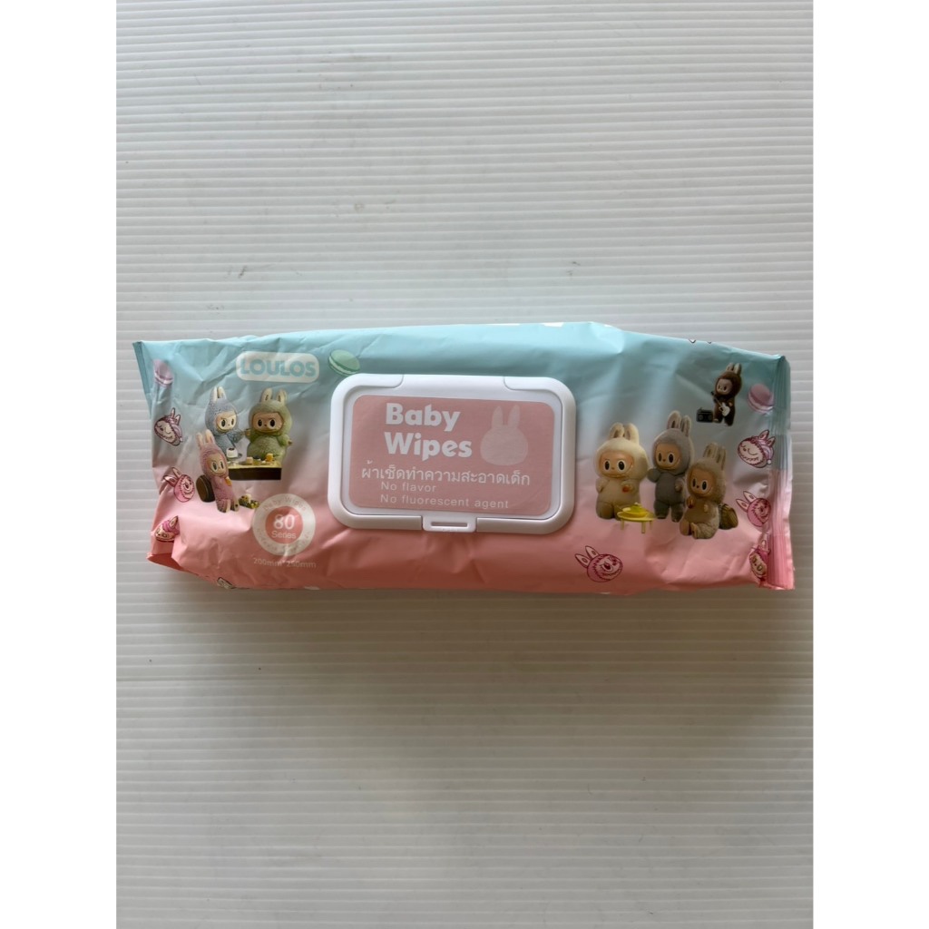 LOULOS Baby Wipes ทิชชู่เปียก จำนวน 80 แผ่น Exp. 05/08/2571 (สินค้ารีวิวไม่ได้ใช้)