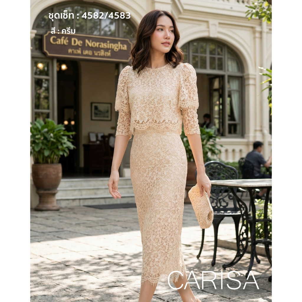 [4582] **เฉพาะเสื้อ** ชุดSet ลูกไม้แบบใหม่ เสื้อลูกไม้แขนสั้นซ้อนเลเยอร์ช่วงแขน ลูกไม้เนื้อนิ่มสวมใส่สบายไม่ร้อน