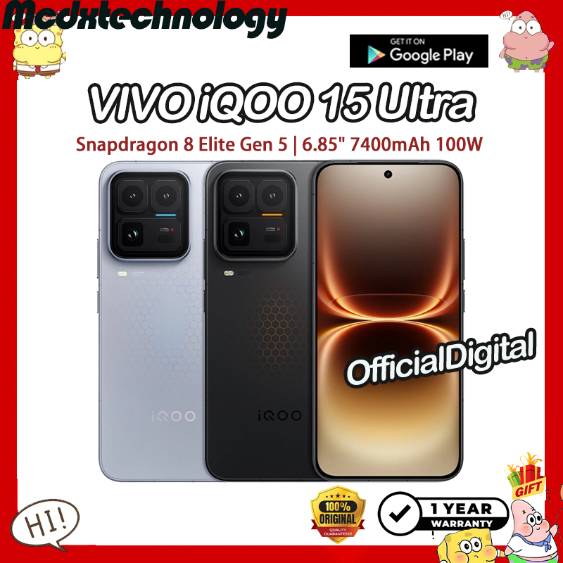 VIVO iQOO 15 Ultra iQOO15 Ultra Snapdragon 8 Elite Gen 5 6.85" 144Hz 7400mAh 100W | สนับสนุนไทยและ Google