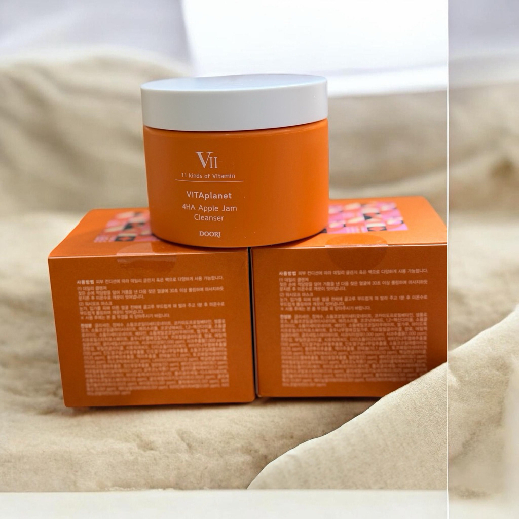DOORI VITAplanet 4HA Apple Jam Cleanser คลีนเซอร์แยมแอปเปิ้ล หน้าใส ลดสิว ผลัดเซลล์ผิว สครับข้าว สกินแคร์เกาหลี