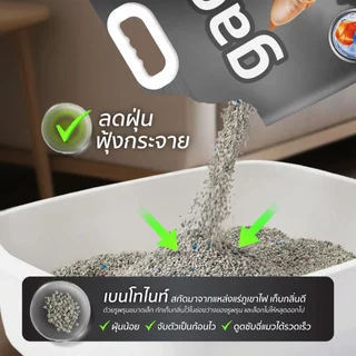 Gager ทรายแมวภูเขาไฟ สูตรคาร์บอนพลัส ทรายแมวประหยัด เก็บกลิ่นดี ทรายแมว ถุงดำ 8กิโล