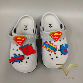 VIDVIEW มีส่งด่วน รองเท้าหัวโตเด็ก Adda 5TD88BB เบอร์ 28-35 แบบสวม พร้อมตัวติดรองเท้า ลาย Superman มีไฟ