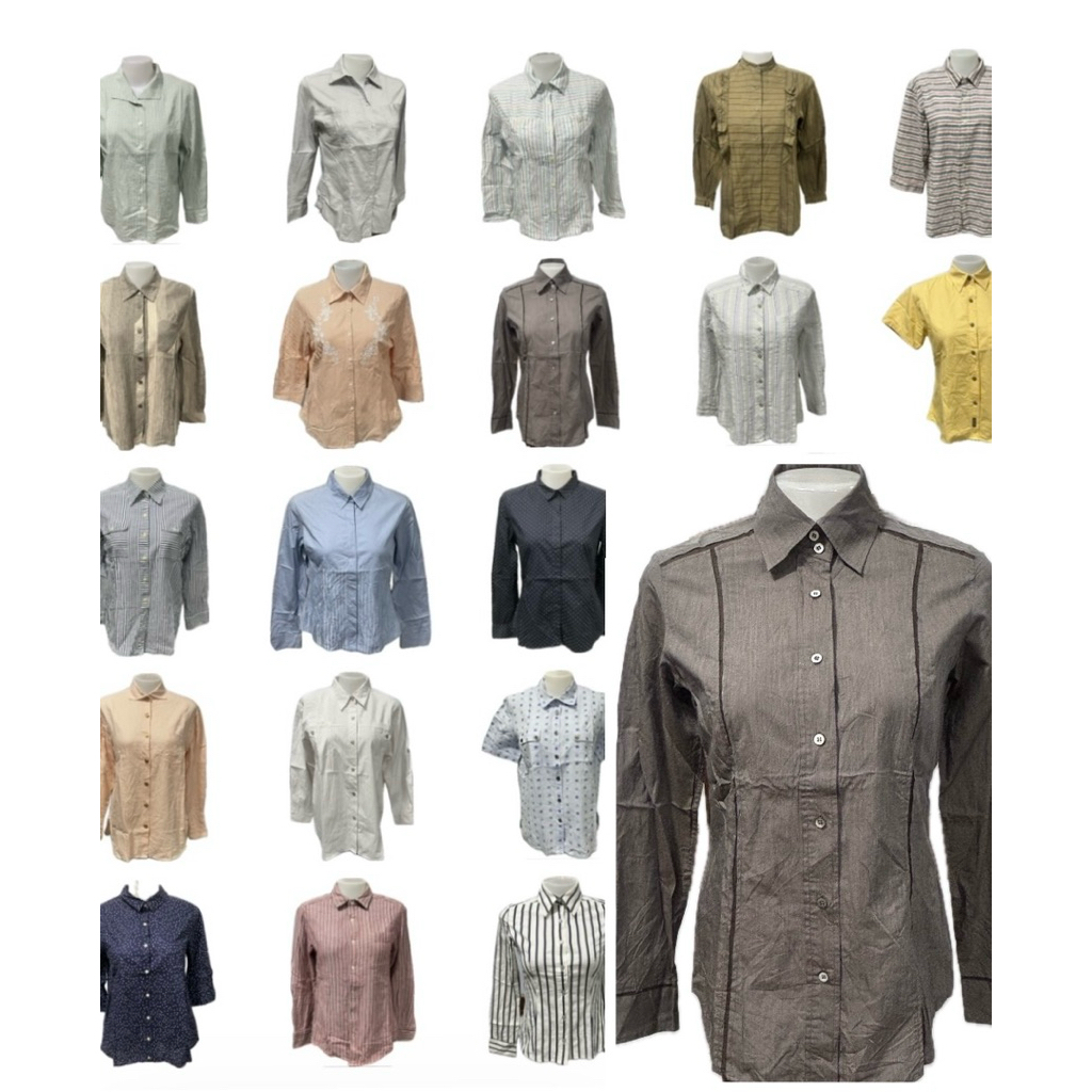 เสื้อเชิ้ต มือสอง สภาพดี (B451-B550) มีหลายขนาดให้เลือกค่ะ