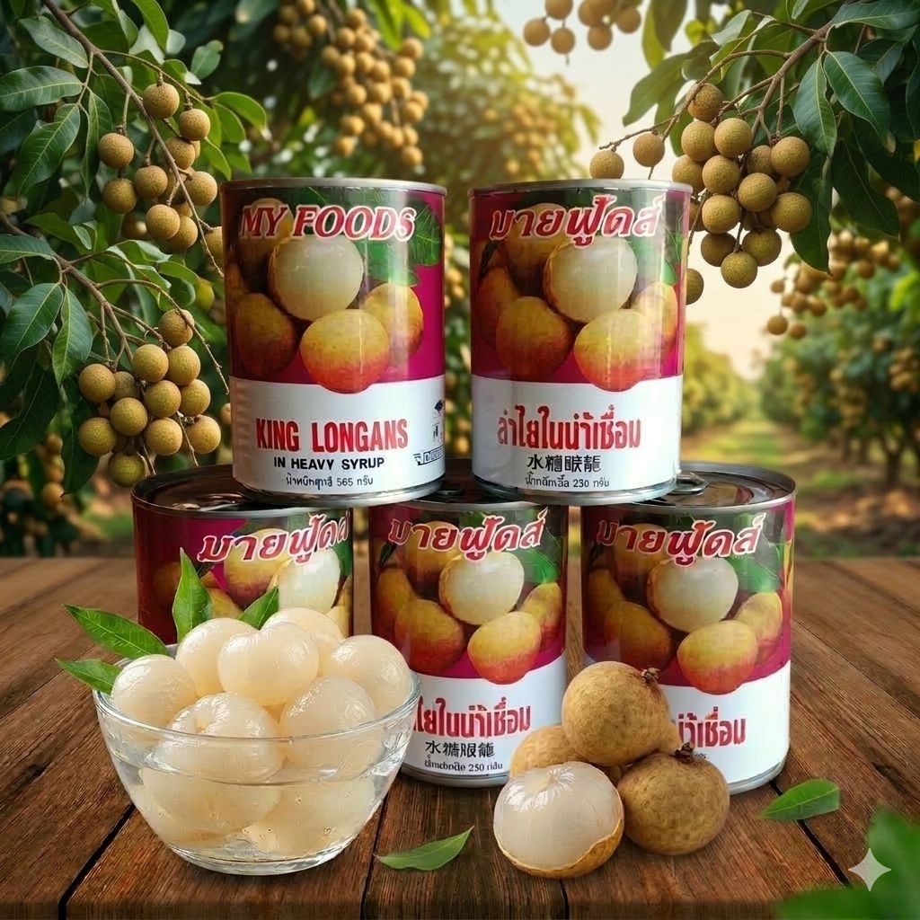 ลำไยกระป๋องเนื้อแน่นหวานอร่อยพอดี 5กระป๋อง