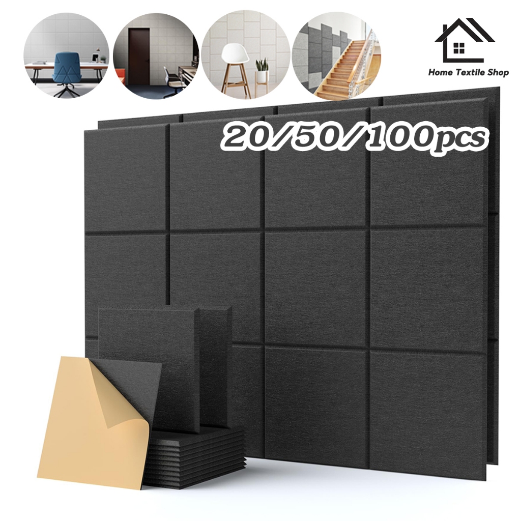 แผงโฟมอะคูสติก 3D(50/100แพ็ค)แผ่นเก็บเสียงห้อง กันเสียงได้ 99.9% 30x30x0.9ซม. มีกาวในตัว ความหนาแน่นสูง กันเสียง