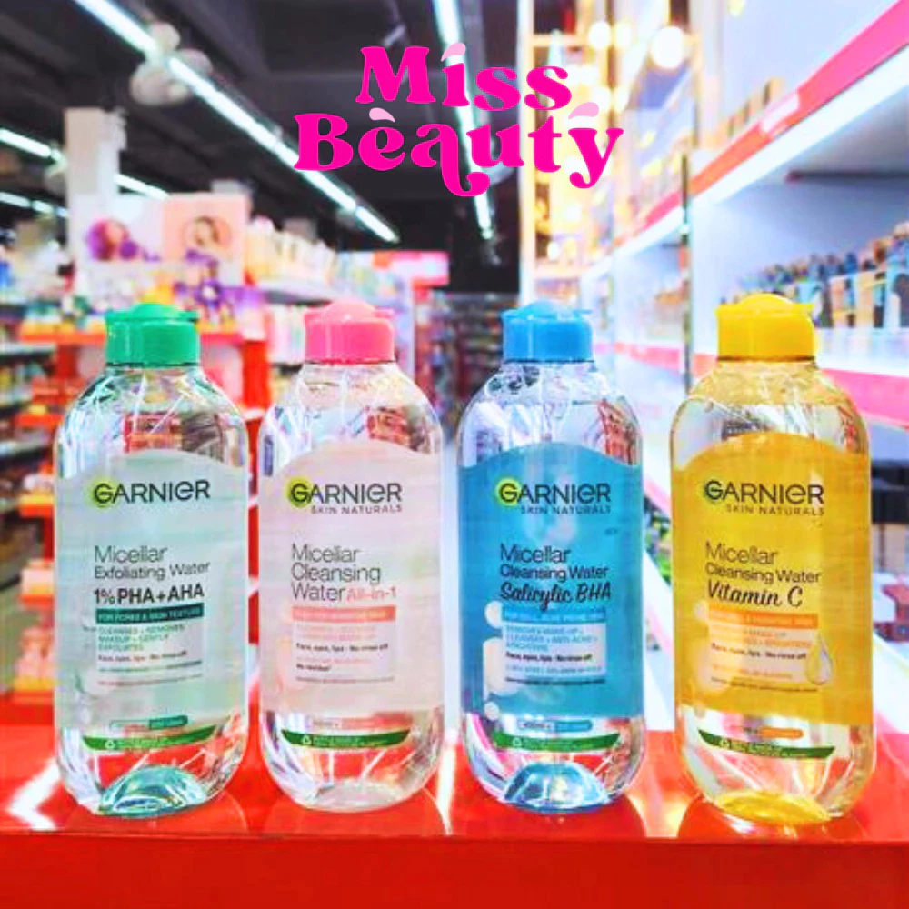 (2 ขวด) Garnier การ์นิเย่ ไมเซล่า คลีนซิ่ง วอเตอร์ อีเวน ฟอร์ เซนซิทีฟ สกิน ล้างเครื่องสำอาง 400 มล.