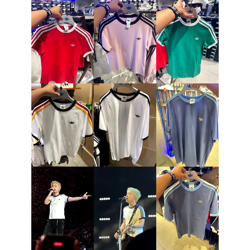 พร้อมส่ง แท้ เสื้อยืด Adidas Original ทรงSlim 3 stripes