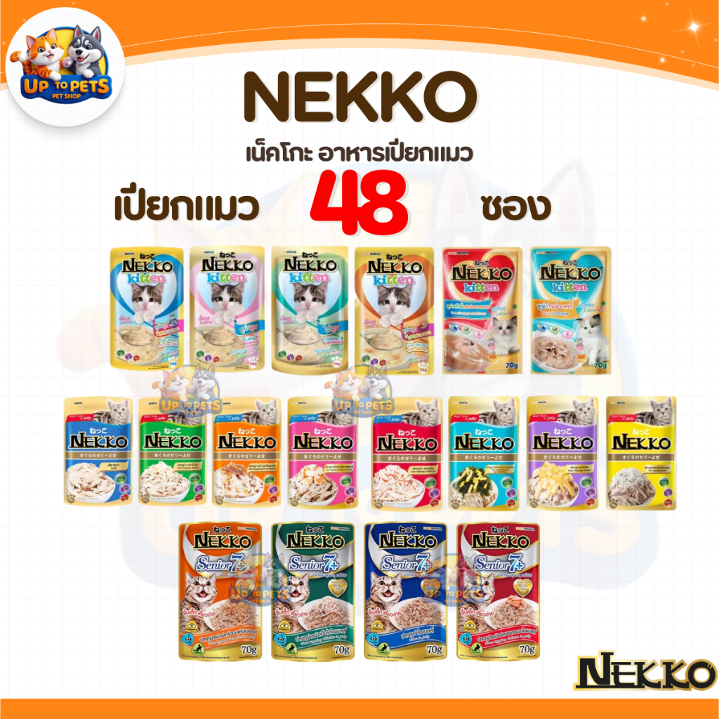 [ ยกลัง 4 โหล ] Nekko ทุกสูตร อาหารแมวเปียก เน็กโกะ มีให้เลือกหลายรสชาติ ส่งทุกวัน