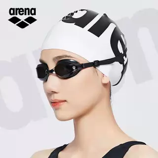 Arena Unisex โลโก้ใหญ่ซิลิโคนหมวกว่ายน้ำความยืดหยุ่นสูงกันน้ำมืออาชีพการแข่งขันการฝึกอบรมหูหมวกว่ายน้ำ