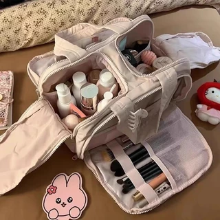 BAGLOOM กระเป๋าเครื่องสำอาง กระเป๋าเปิดกว้าง Puffy เบาะ Make Up กระเป๋า Organizer