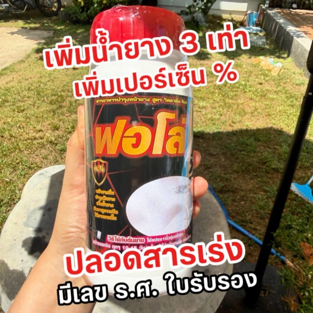 ปุ๋ยน้ำฟอโล่ เพิ่มน้ำยาง 3 เท่า เพิ่มเปอร์เซ็น ปลอดสารเร่ง