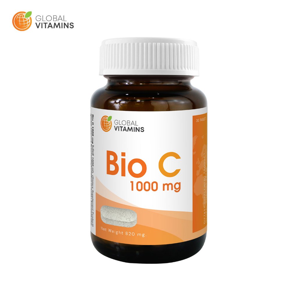 [1 ขวด] ไบโอซี วิตามินซี 1000 มก. โกลบอลวิตามิน Bio C Vitamin C 1000 mg Global Vitamins วิตามินซีพลัส บิลเบอร์รี่ ซิตรัส