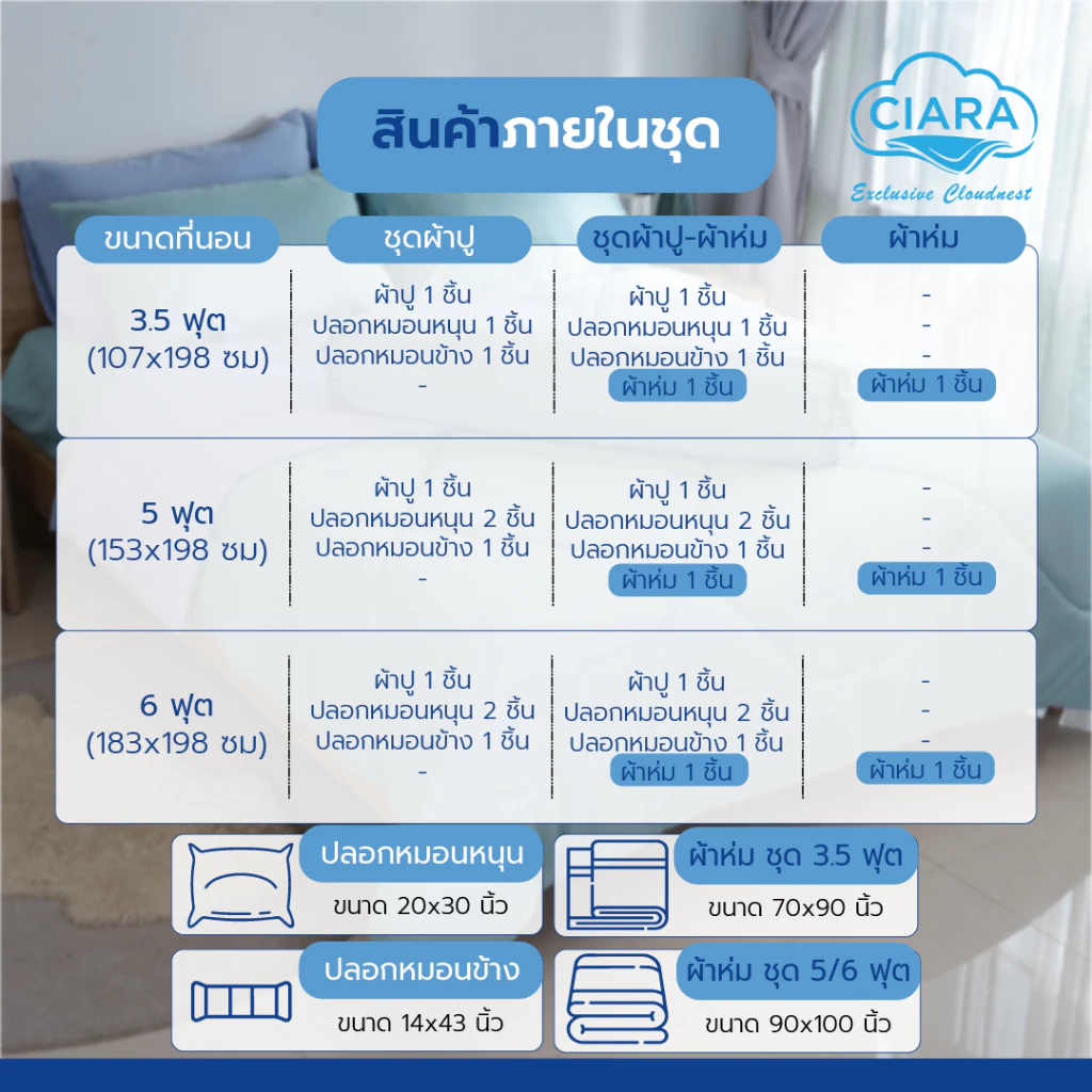 CIARA Bedding ชุดผ้าปูที่นอนและผ้านวมทูโทน สีดำ/เทา ผ้าไมโครเทค 400 เส้นด้าย thumbnail 9