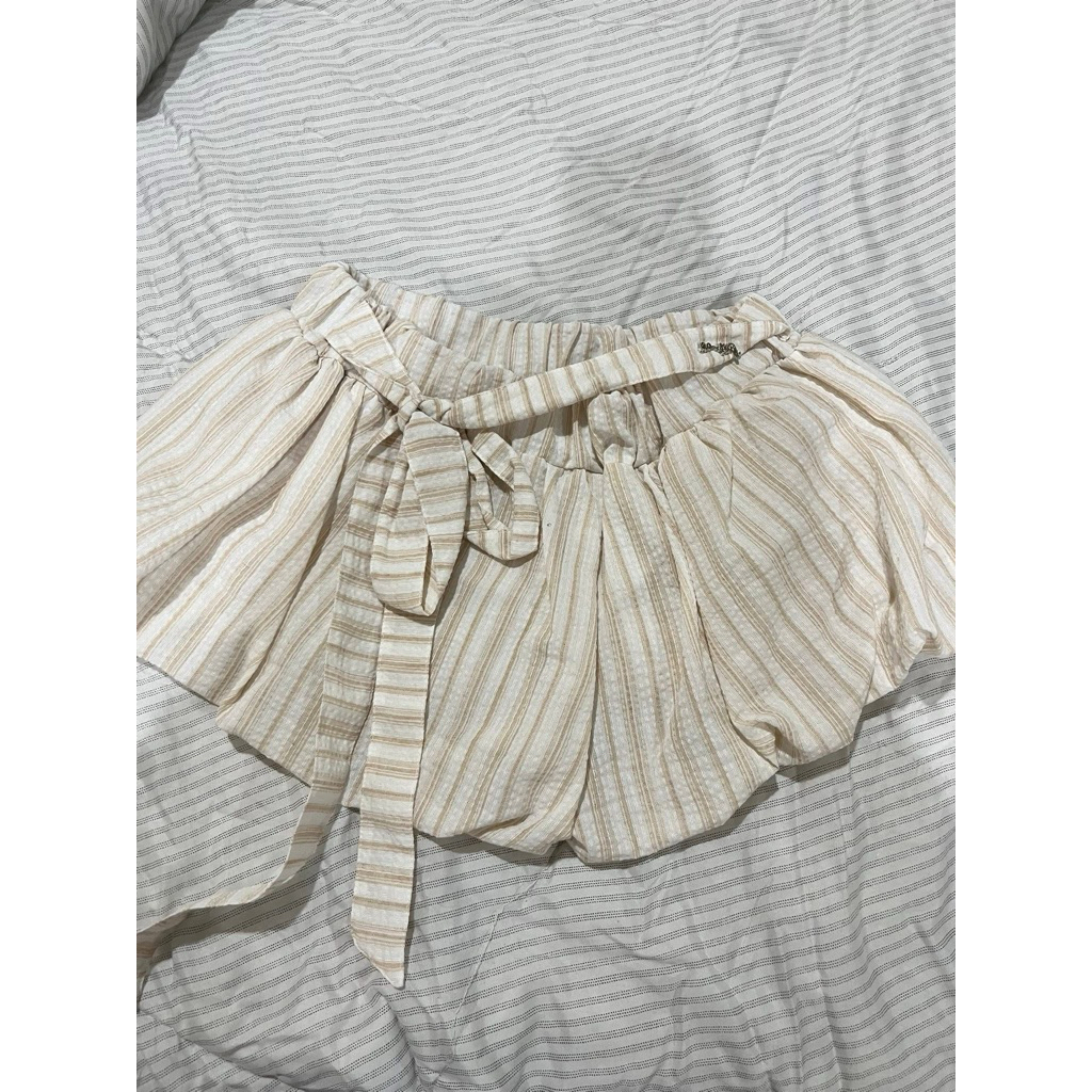 Lama.clubb กางเกงบอลลูนผู้หญิง เอวสูง สีครีม สไตล์เกาหลี ใส่สบาย