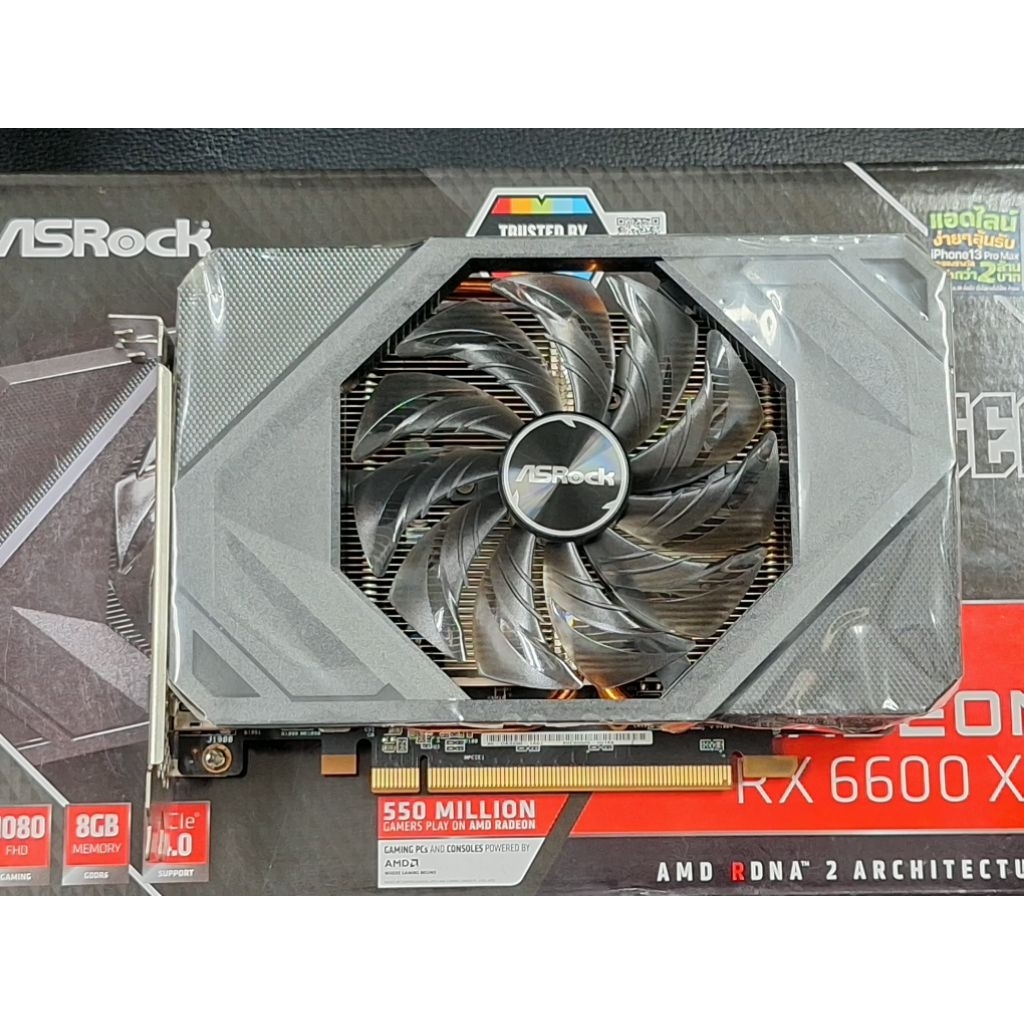 การ์ดจอมือ✌️ ASROCK AMD RADEON RX 6600 XT CHALLENGER ITX 8GB - 8GB GDDR6 (RX6600XT CLI 8G)สภาพดี