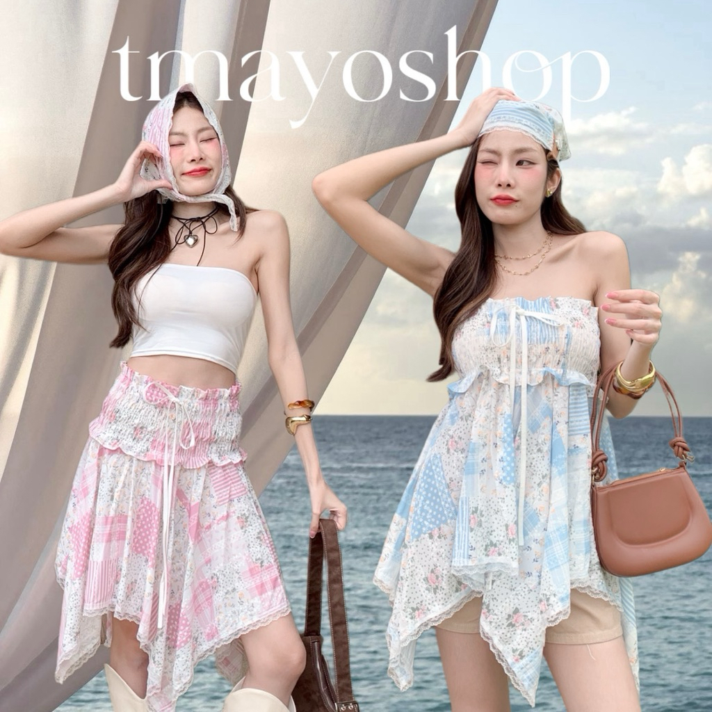 Ronnie Top⋆𐙚₊˚⊹♡ เสื้อ แถมผ้าผูกผม