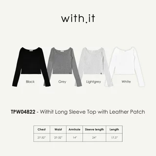 Withit Long Sleeve Top with Leather Patch เสื้อยืดแขนยาว - TPW04822