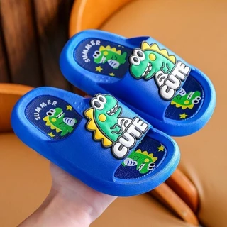 Dino Kids Slippers รองเท้าแตะเด็ก ลายไดโนเสาร์ พื้นนุ่ม กันลื่น แฟชั่นหน้าร้อน