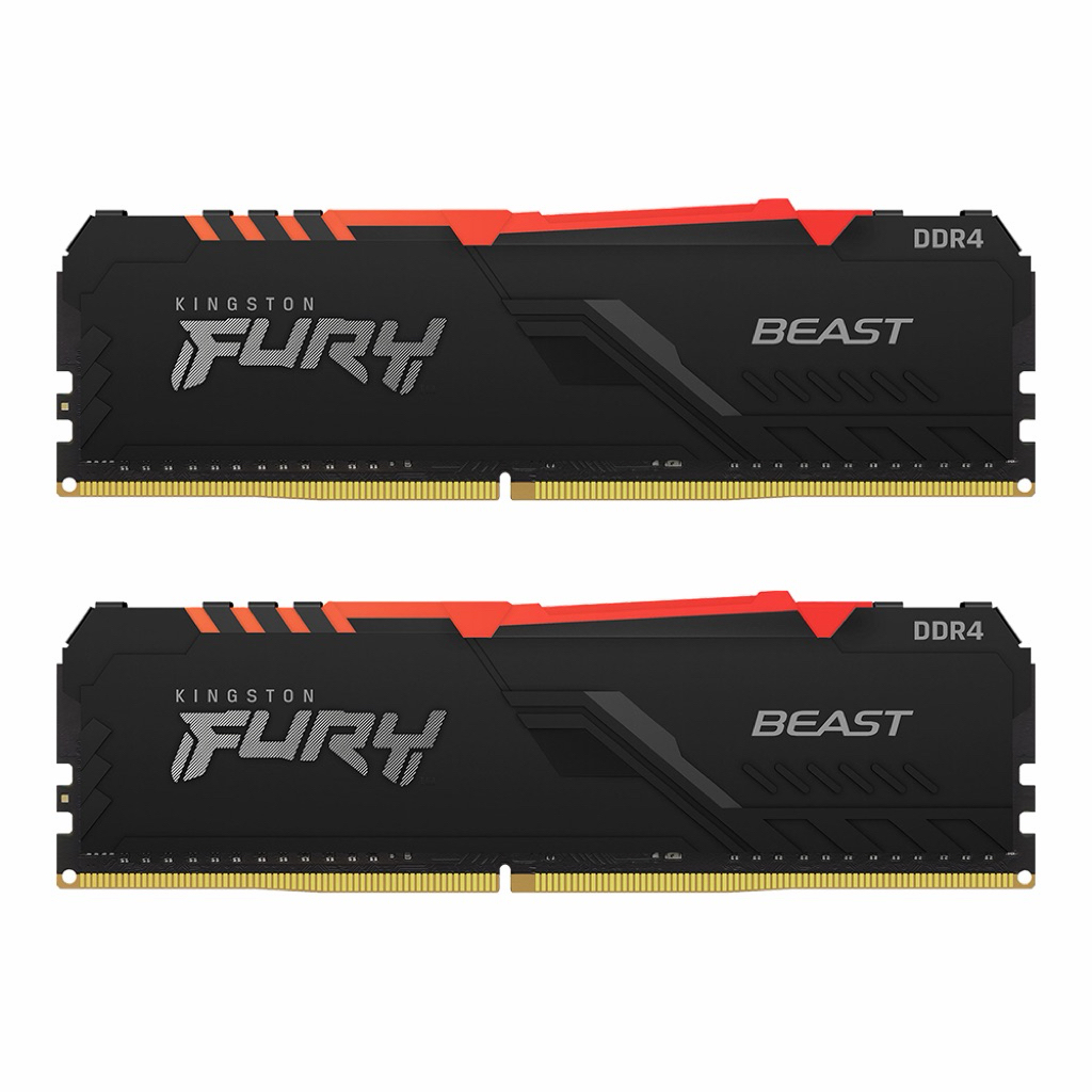 16GB  DDR4 3200MHz RAM (หน่วยความจำ) KINGSTON FURY BEAST DDR4 RGB (BLACK)