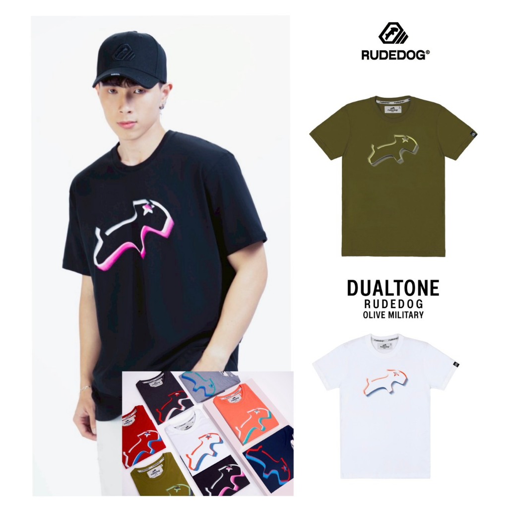 RudeDog เสื้อยืดแขนสั้น รุ่นDualtone ผู้ชายและผู้หญิง ผ้าเนื้อนุ่ม ใส่สบาย ดีไซน์โดดเด่น ลาย RUDEDOG