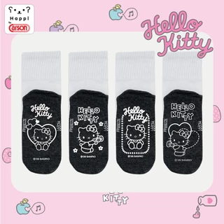 ถุงเท้านักเรียนกันลื่น Happi by Carson ลิขสิทธิ์เเท้ Kitty แพ็ค 1 คู่ (คละลาย)