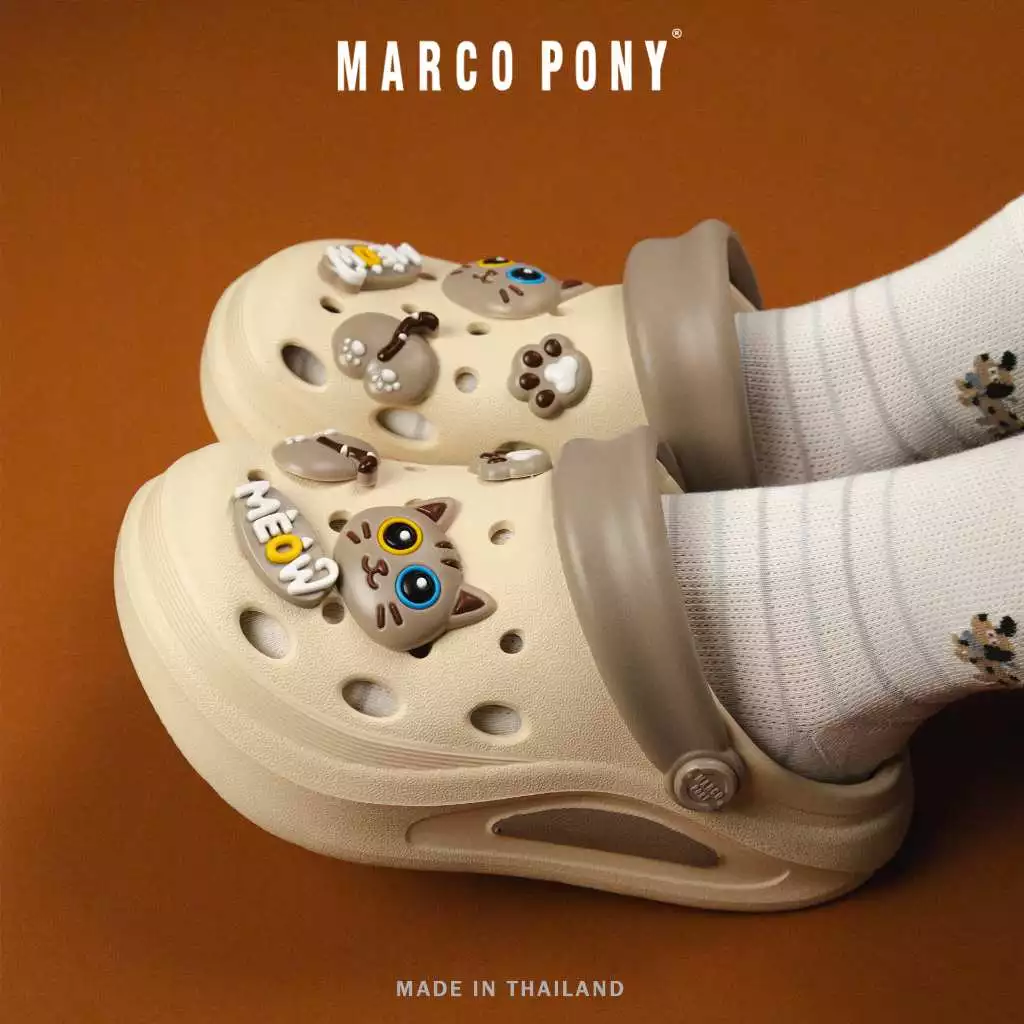 Marco Pony รองเท้ารัดส้นเด็กหัวโตรองเท้าแตะเด็กผู้หญิง แถมตัวติดน่ารัก EVA นุ่มนิ่มใส่สบาย MH9039B