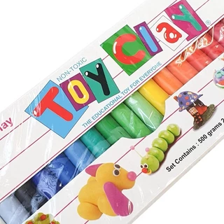 TOY CLAY ดินน้ำมันสีรุ้ง ไร้สารพิษ หลายสี เด็กๆชอบ ฝึกกล้ามเนื้อนิ้วได้ดี Non-Toxic Modelling Clay 500g