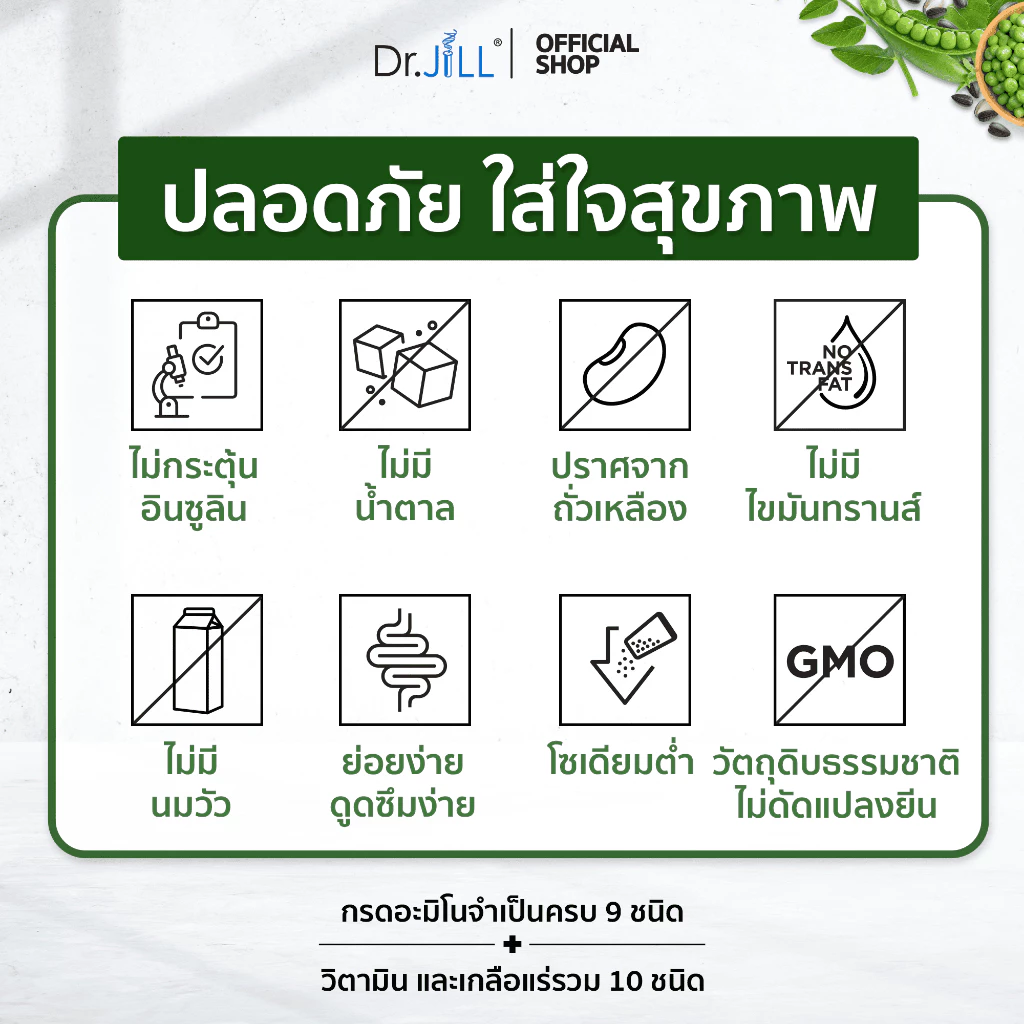 [โปรพิเศษ] 1 แถม 1 โปรตีนจากพืช Dr.JiLL JIL S Plant-Based Protein 400 g โปรตีนสำหรับผู้ใหญ่ มี 6 รสชาติให้เลือก thumbnail 6