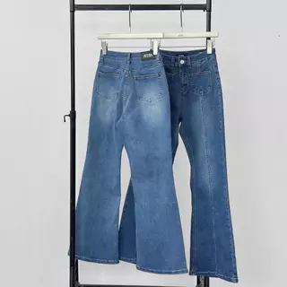 Atipashop - Prestige Flare Cut Jeans (#A9003) | กางเกงยีนส์ขายาวทรงขาม้า ผ้ายืด ทรงสวย