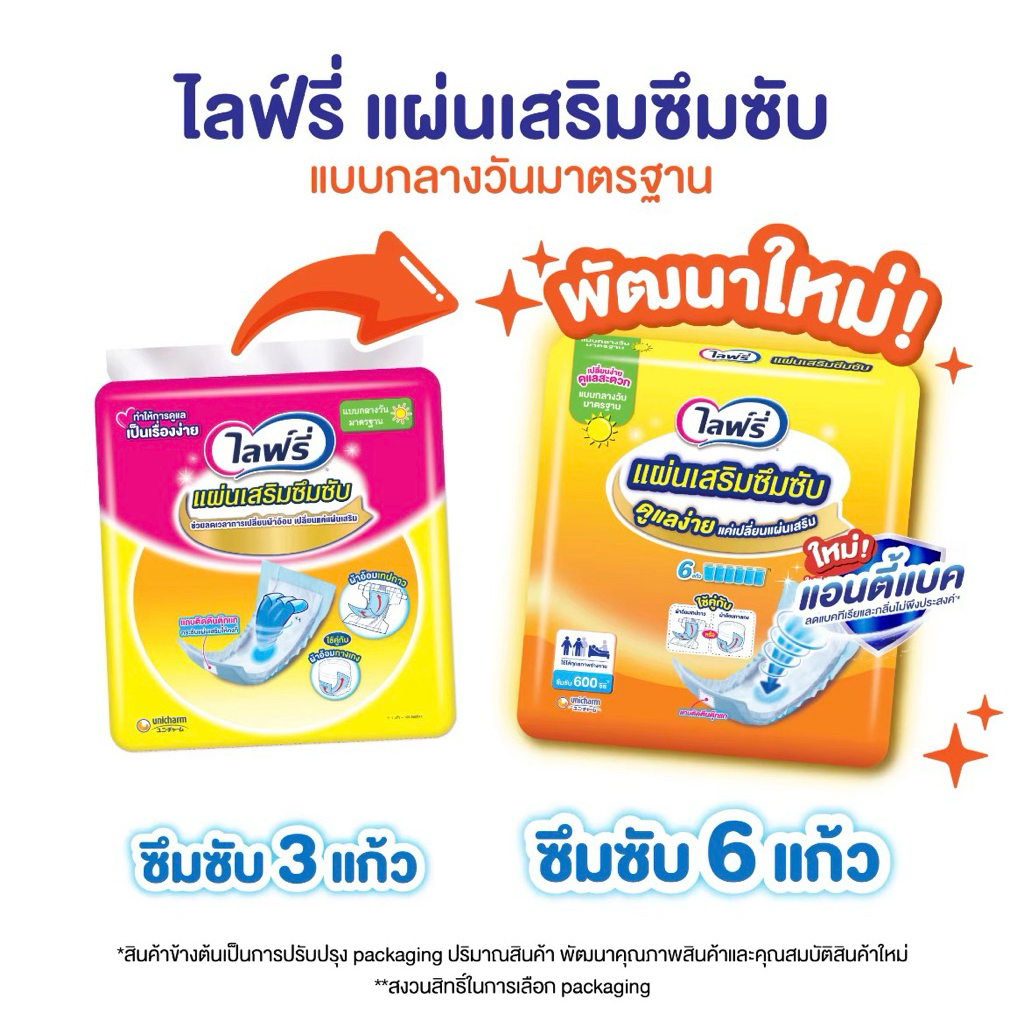 ไลฟ์รี่ แผ่นเสริมซึมซับ แบบมาตรฐาน 54 ชิ้น (1 แพ็ค) รูปที่ 2