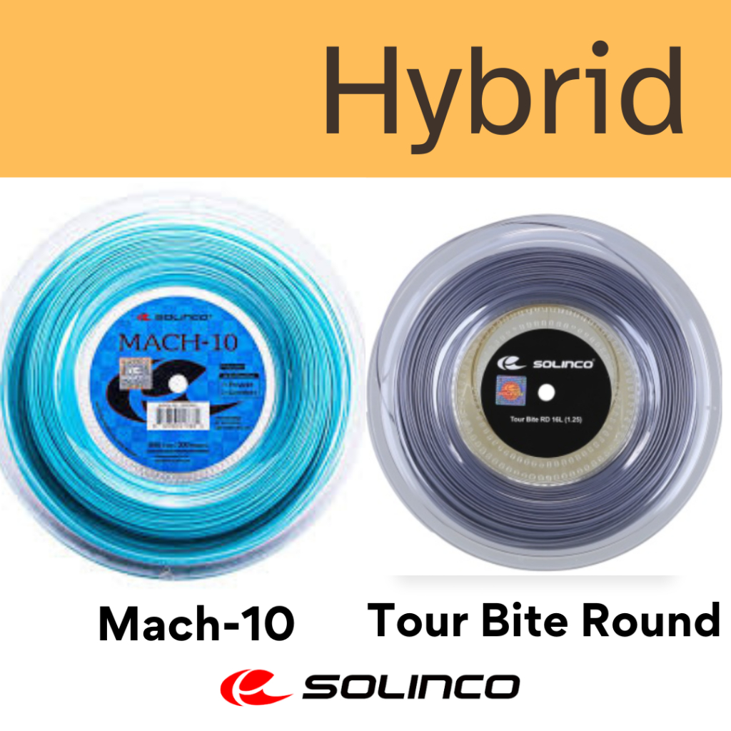 Solinco เอ็นเทนนิสไฮบริด Mach-10 / Tour Bite Round Hybrid (ตัดแบ่ง)