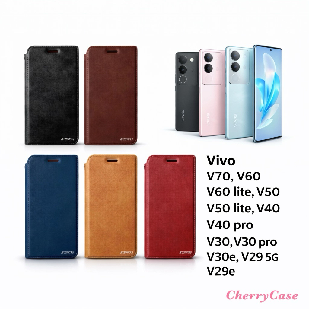 เคสหนังฝาพับ Vivo V70 V70 elite V70FE V60 V60 lite V50 V50 lite V40 V40 pro V30 V30 pro V30e V29 5g V29e