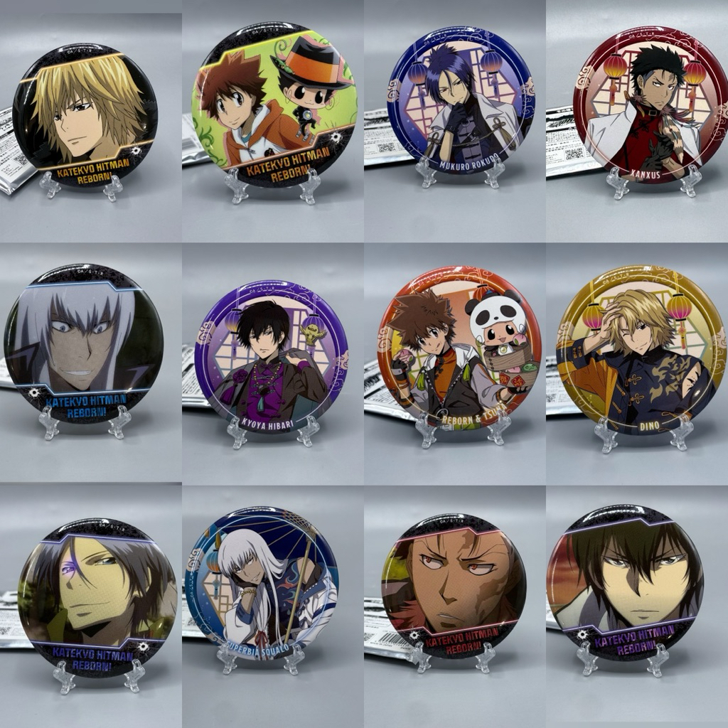 (พร้อมส่ง/แท้ ✅️) ของสะสม อนิเมะ เข็มกลัด รีบอร์น ฮิบาริ สึนะ reborn can badge hibari tsuna xanxus d