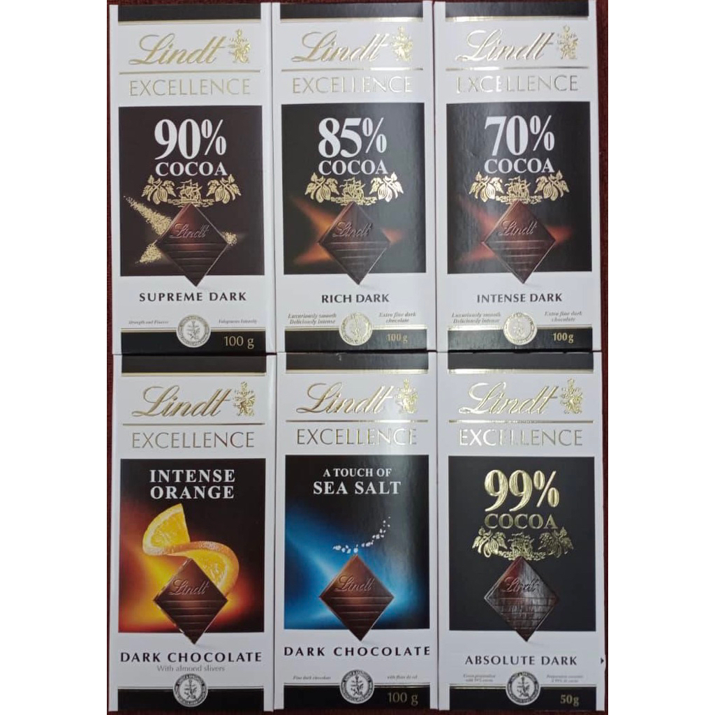 Lindt Excellence Dark Chocolate 50g & 100g (France)