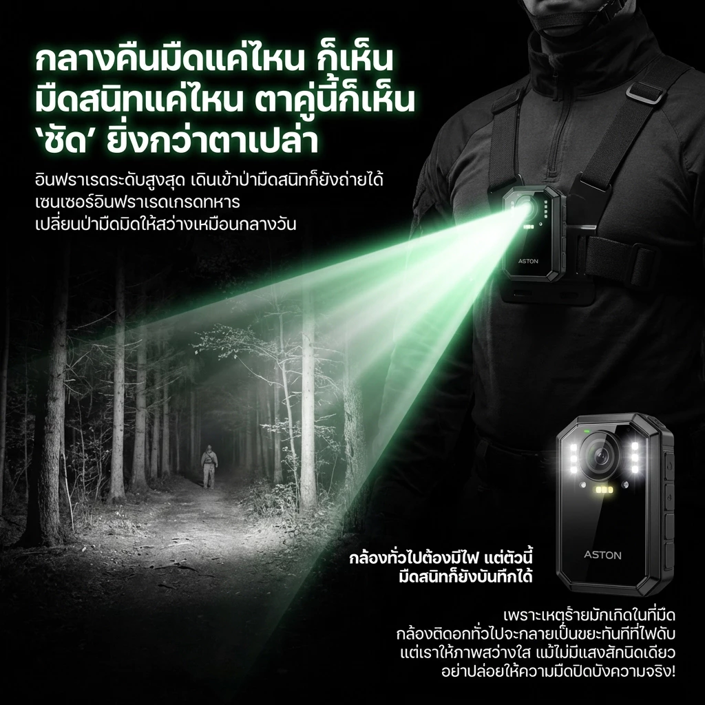 ASTON MOTO X กล้องติดอก กล้องติดหน้าอก Body Camera  กันน้ำIPX68 ใช้ต่อเนื่อง 9-10 ชม รับประกันสินค้า 1 ปี thumbnail 6