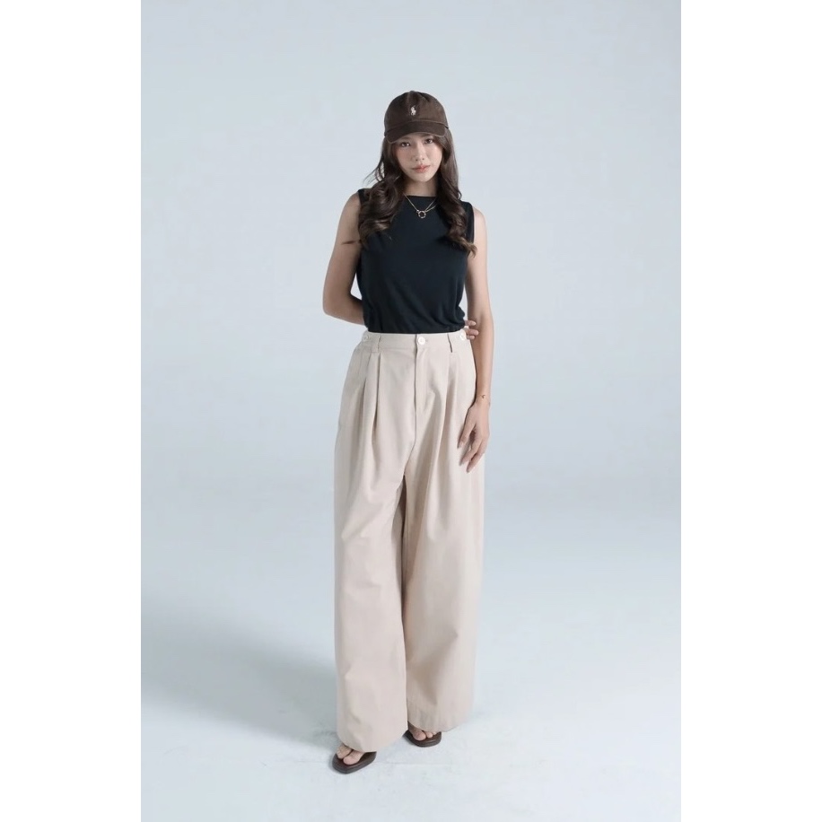 ms.makok TP015 l Adjustable Pants กางเกงขากว้างเอวปรับขนาดได้