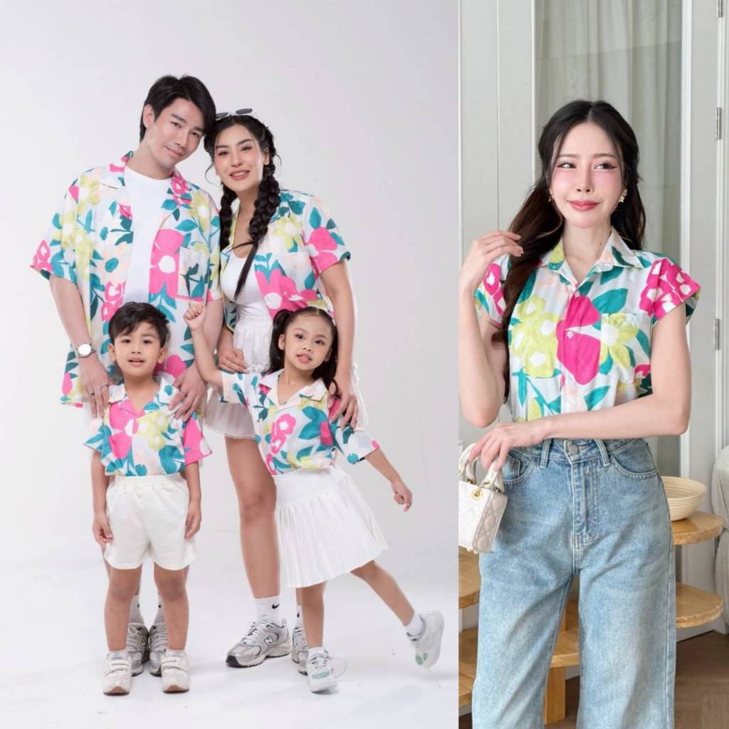 ❤ พร้อมส่งจ้า ❤ เสื้อฮาวายเด็ก เสื้อฮาวายผู้ใหญ่ เสื้อคู่รัก เสื้อครอบครัว ผ้านุ่ม เนื้อละมุน ไม่ร้อน ใส่สบาย เนื้อดีมาก