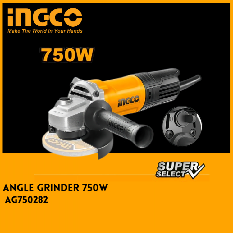 INGCO AG750282 หินเจียรไฟฟ้า เครื่องเจียรไฟฟ้า 4 นิ้ว 750 W