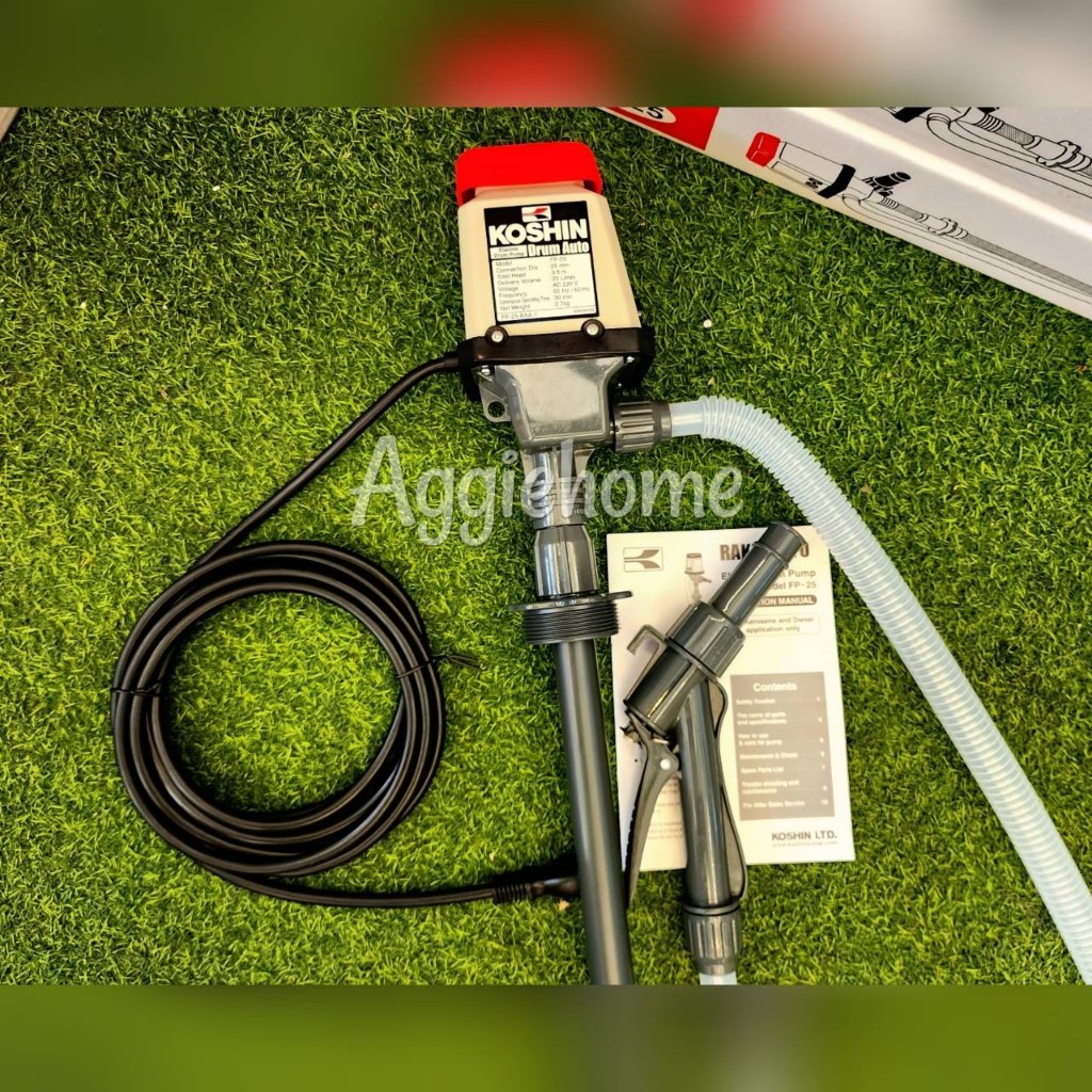 KOSHIN ปั๊มสูบน้ำมันระบบไฟฟ้า 1 นิ้ว รุ่น FP-25 (AC 220V.) ถัง200ลิตร ปั๊มสูบน้ำมันดีเซล ปั๊มสารเคมี